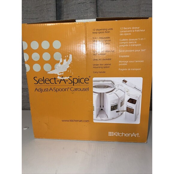 Spice Rack SELECT-A-SPICE Adjust-A-Spoon Carousel Under Cabinet Mount Stackable - Picture 5 of 6